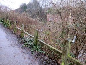 Significant lengths of substantial top rail removed