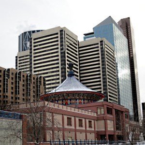 Chinese Cultural Centre against the backdrop of Downtown skyscrapers