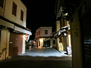 Inside the town walls most shops and restaurants are closed