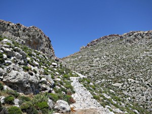 Following the 'Italian Path' from the main town, zigzagging steeply up between towering crags