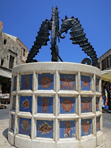 Sea horse fountan in another square