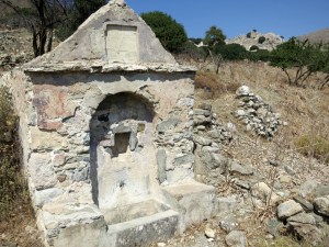 At one time obviously an important spring - hence the architecture - but long since dried up
