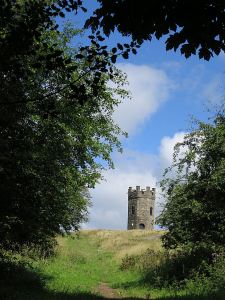 Coming up to the Folly Tower perched on a prominent shoulder of the ridge