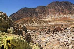 Another active area on the opposite side of the caldera, looking towards Polyvotis and Oros Diavatis, the highest mountain on the island 