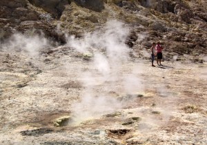 Sulphur gas hisses out in clouds