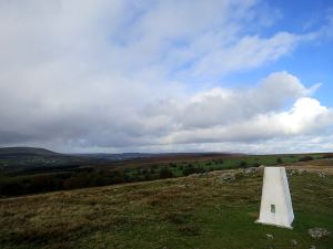 The top of Garn Wen, the next band of cloud and heavy rain scudding across at high speed from the west