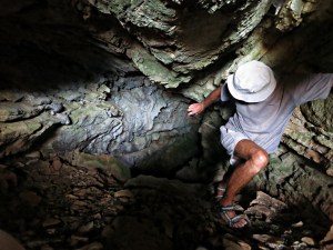 Climbing back out ..... carefully