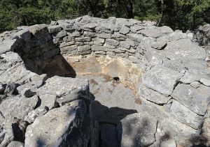 Close-up of one of the restored wine presses
