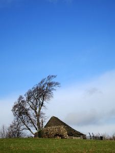 The Shell Grotto and its wind-blasted companion