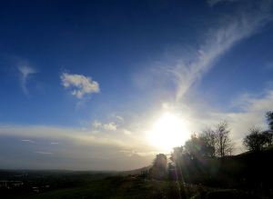 Seen from the end of the ridge, the layer of cloud swathing the West Country