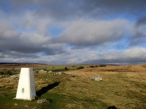 On the top, looking north the summit of the Sugar Loaf Mountian has a cap of snow
