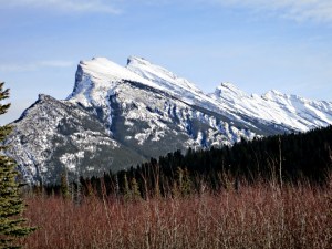Mount Rundle seen across the Marsh Loop