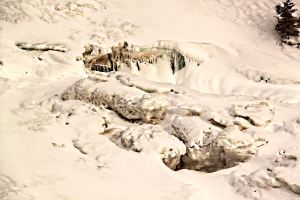 Part of the iced-over Bow Falls