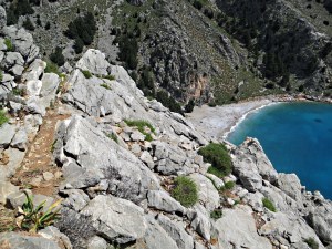 The narrow cliff-top path