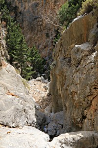 Looking down from the top of one of the drywaterfalls