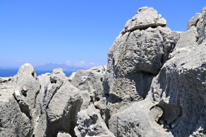 Note the hole drilled through the rock about 9 inches in diameter