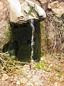 permanent spring from a carved marble spout