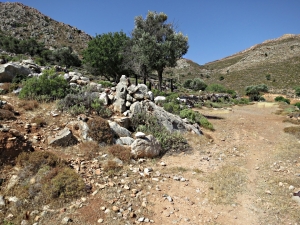 The path to Agia Anna leaves the dirt track