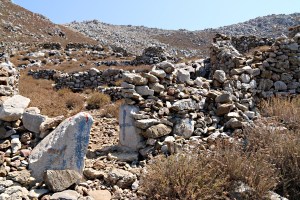 Dressed marble blocks at the seaward entrance to the enclosure