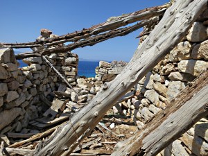 Looking towards the window and collapsed wall
