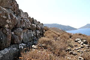 Long wall along seaward edge