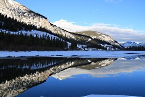... the edge of Mount Norquay and beyond that Cascade Mountain