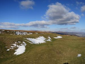 Remnant of snow on northeast facing slope