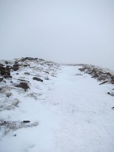 The last section up to the summit of Pen-y-Fan, completely frozen and iced