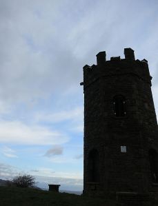 The Folly Tower on top of the ridge above Pontypool