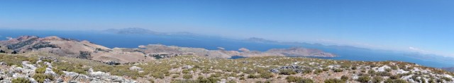 A panorama view from the trig point sweeping from north through east to south