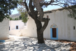 The monastery courtyard, brief shady respit