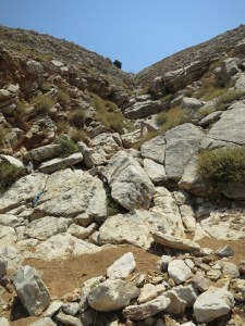 Looking back up the gulley from the bed of the gorge.  Easy really