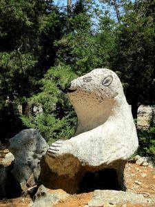 The Symi polar bear at the Agios Dimitris chapel