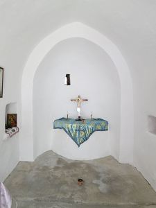 ... and inside is beautifully kept with a simple altar
