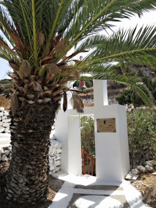 Set back slightly from the road, the entrance to the underground church and thermal spring